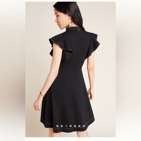 Anthropologie Maeve Deena Mini Dress - Black Size Small Petite - Picture 2 of 14